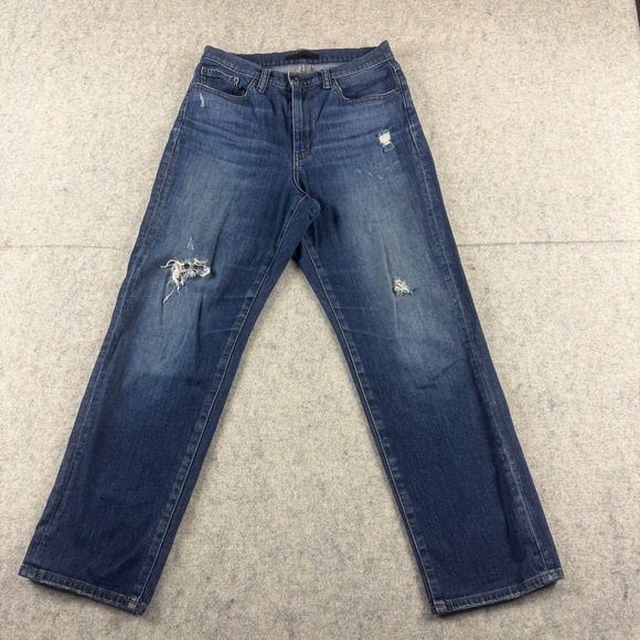 Uniqlo Other - Uniqlo KaiharaWomens High-Rise Straight Boyfriend Distressed Jeans Size 3